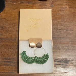 Green Macrame Earrings
